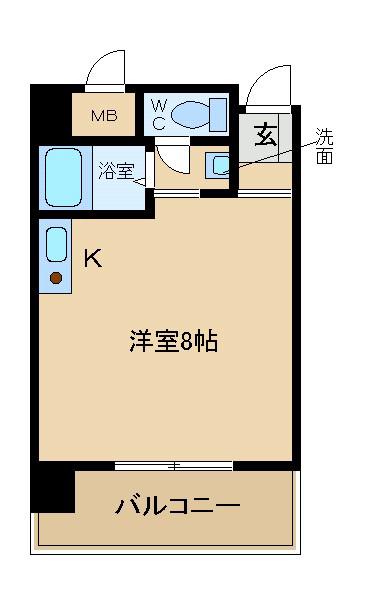 ミールズ新大阪(ワンルーム/6階)の間取り写真