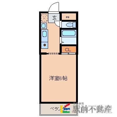 大保ハイツA(ワンルーム/4階)の間取り写真