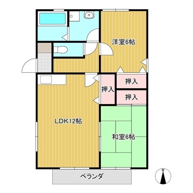 セジュール山本(2LDK/2階)の間取り写真