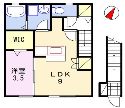 レグルス英賀保(1LDK/2階)の間取り写真