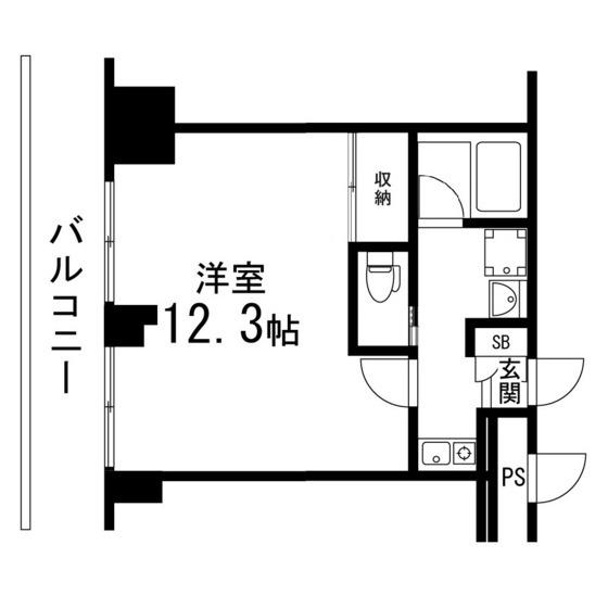 REPEAMENT勾当台(1K/3階)の間取り写真