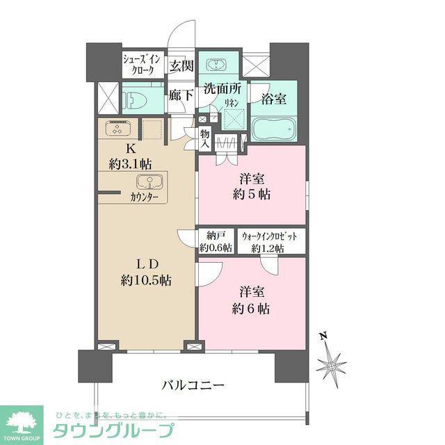 BELISTA文京関口(2LDK/2階)の間取り写真