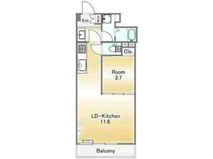迦葉武蔵野第2マンション(1LDK/2階)の間取り写真