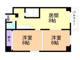 アスター南16条(2DK/2階)の間取り写真