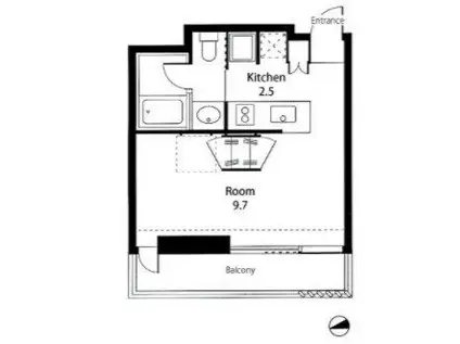 VILLA RONDO(ワンルーム/1階)の間取り写真