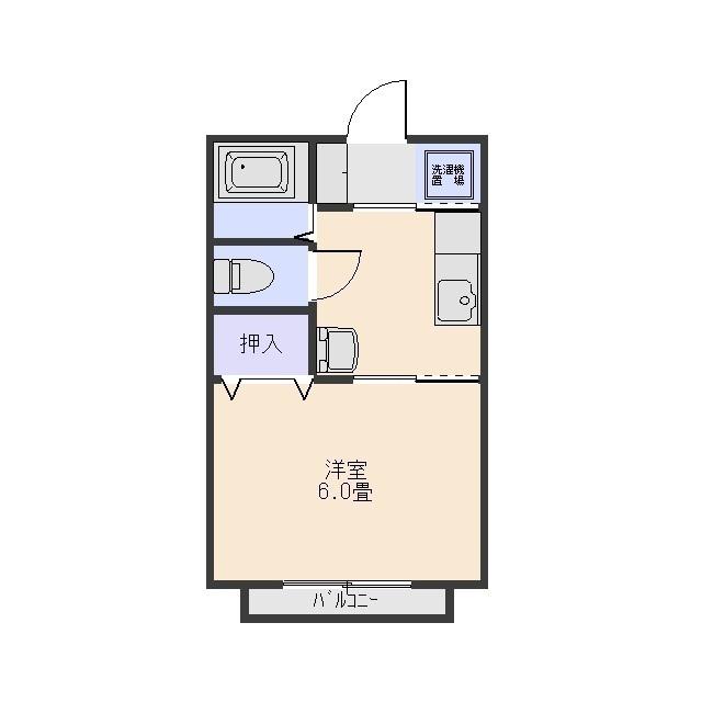 サンフィールド玉村 II(1K/2階)の間取り写真