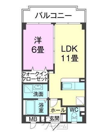 アルコイリス(1LDK/4階)の間取り写真