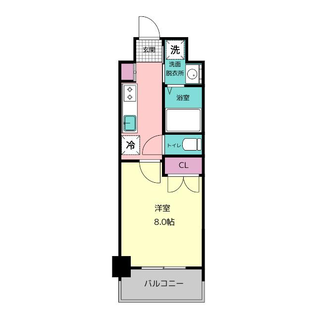 CLUB ORIENT NO.105(1K/6階)の間取り写真