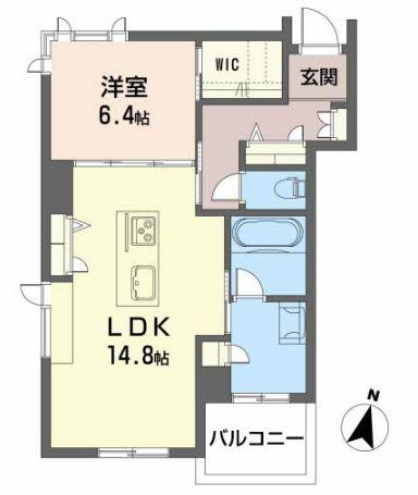 シェーナーヴァルト錦町(1LDK/2階)の間取り写真