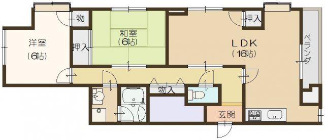 シティロイヤル近鉄下田駅前(2LDK/4階)の間取り写真