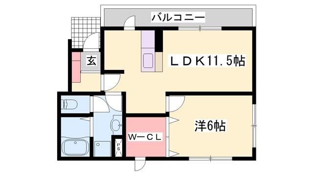 ヤエステ-ジII(1LDK/1階)の間取り写真