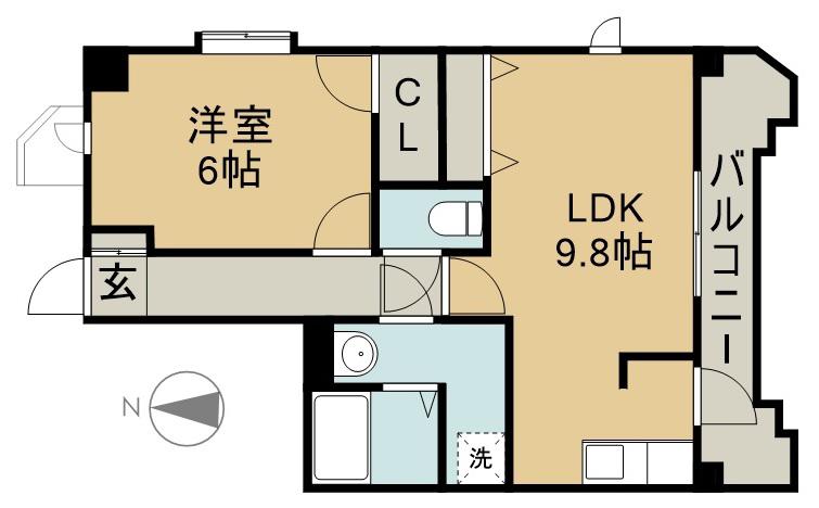 サンヴァーリオ新田駅前VI(1LDK/4階)の間取り写真