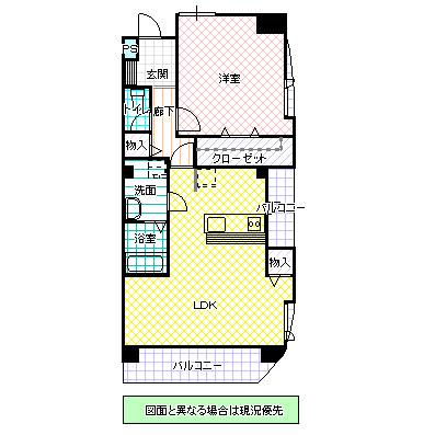 プライム ヒルズ(1LDK/2階)の間取り写真