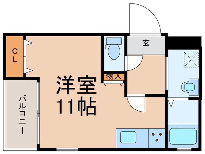 ティーエス代沢(ワンルーム/1階)の間取り写真