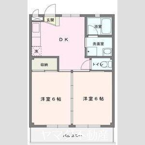 第五大島マンション(2DK/1階)の間取り写真