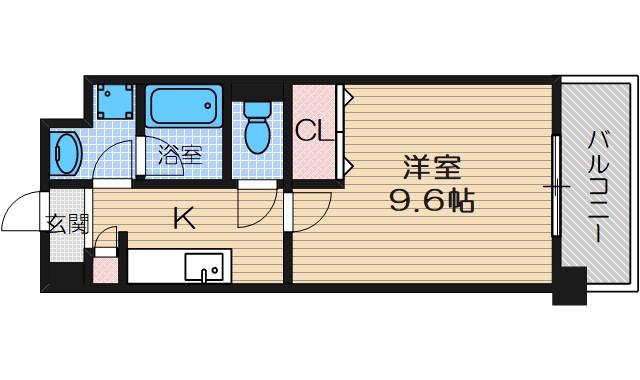 エトワール(1K/1階)の間取り写真