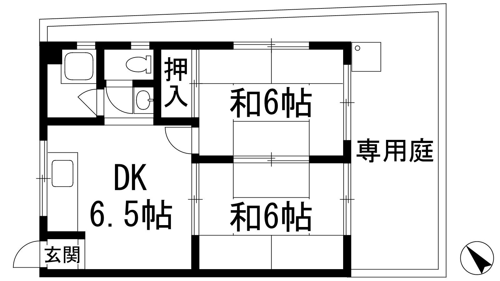 ジョンメゾン米谷(2DK/1階)の間取り写真