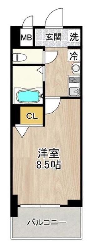 フェニックス日本橋高津(1K/7階)の間取り写真