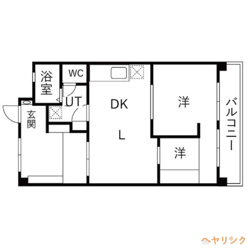 大曽根3棟(2LDK/8階)の間取り写真