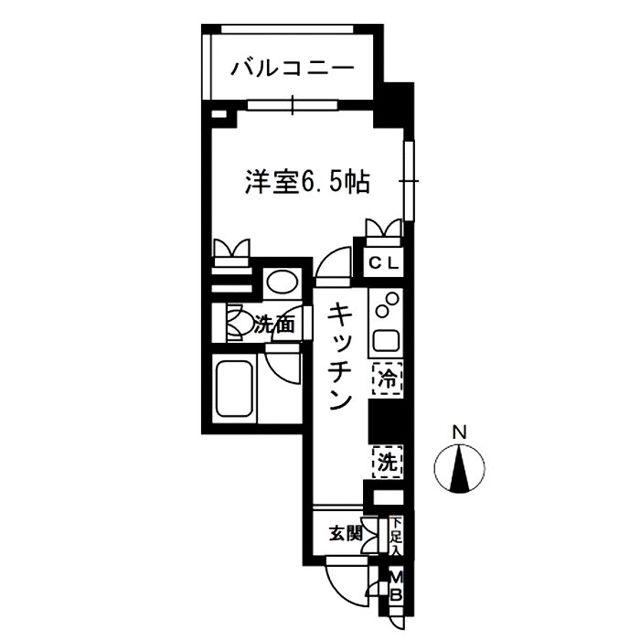 レジディア中落合B棟(1K/4階)の間取り写真