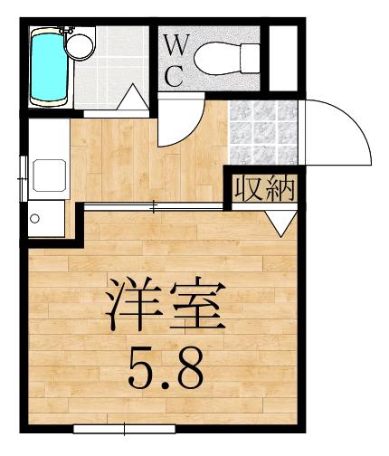 グリーンヒル115(1K/1階)の間取り写真
