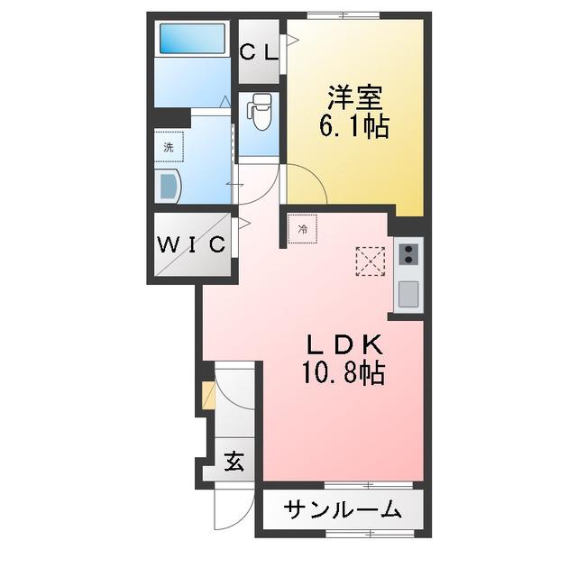 プログレス A(1LDK/1階)の間取り写真