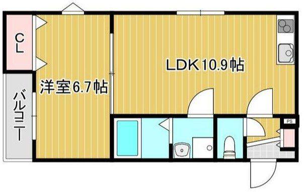 LA-CREA ZII(1LDK/2階)の間取り写真