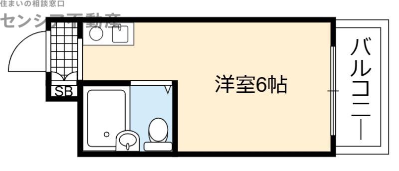 ハイマンマンション(ワンルーム/2階)の間取り写真