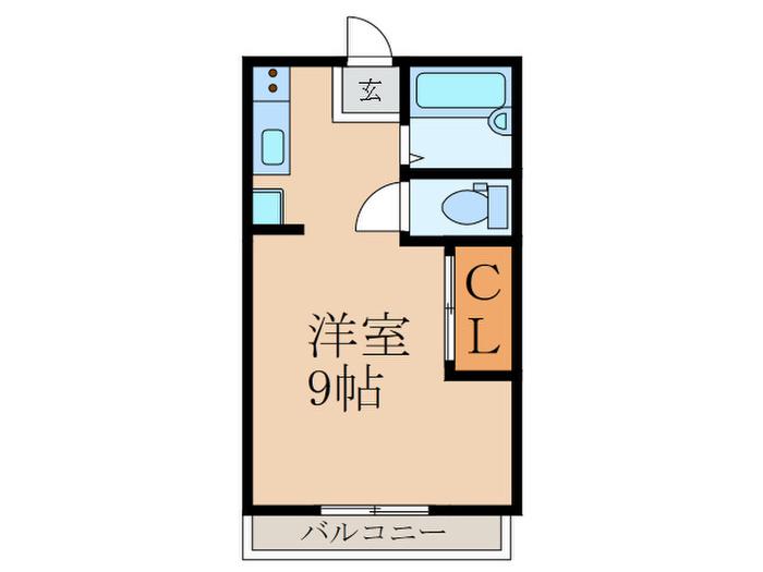 パナハイツ山手(ワンルーム/1階)の間取り写真
