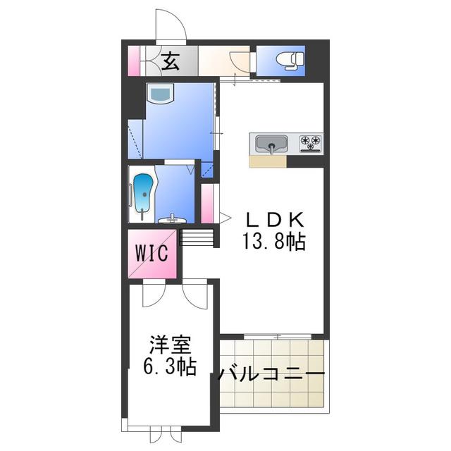 BEREO NANKAIWAKAYAMACITY(1LDK/3階)の間取り写真