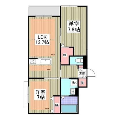 PRIMAVERA MUSASHINO(2LDK/2階)の間取り写真