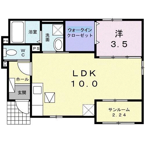 シャルマンハイム(1LDK/1階)の間取り写真