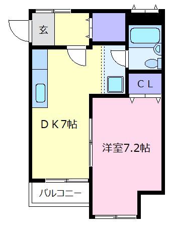 グリーンハイツ佐野(1DK/2階)の間取り写真