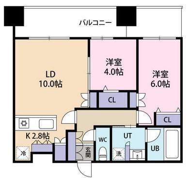 MJ SQUARE KOTONI(2LDK/13階)の間取り写真