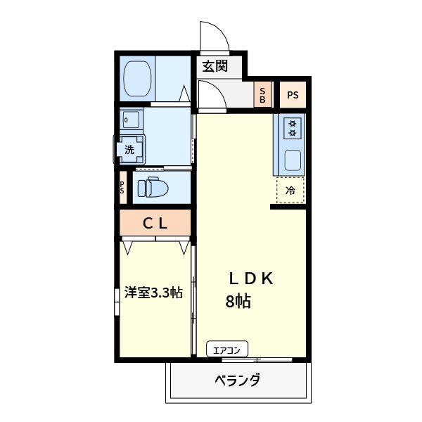 アバンテ向島(1LDK/3階)の間取り写真