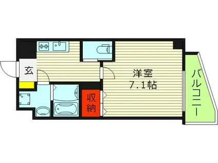 ファステート京橋バリス(1K/5階)の間取り写真