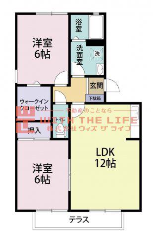 アークアムールI(2LDK/3階)の間取り写真