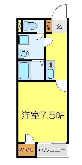 レオネクストバロンIII(1K/2階)の間取り写真