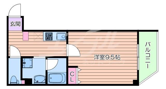 レクラン放出東(1K/8階)の間取り写真