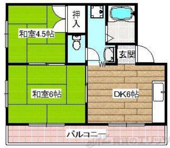 中川マンション(2DK/1階)の間取り写真