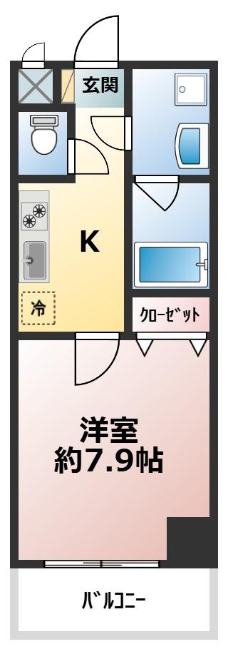 ENスクエア(1K/3階)の間取り写真