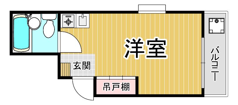 メゾンドアヴニール(ワンルーム/3階)の間取り写真