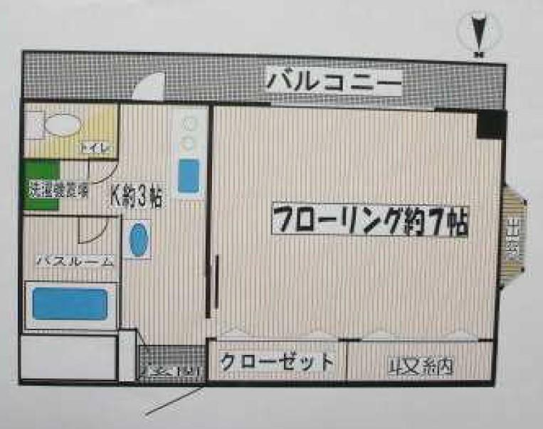 樺島ビル(1K/3階)の間取り写真