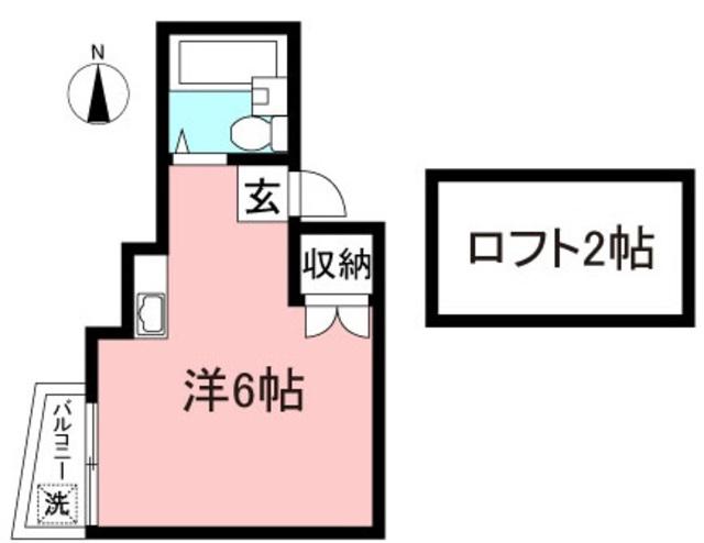 デュエット小金井II(ワンルーム/2階)の間取り写真