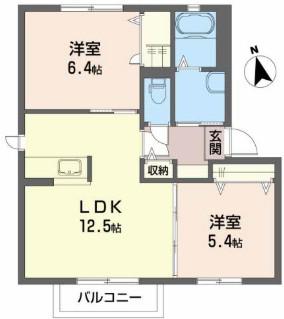 カメリアガーデン・C(2LDK/2階)の間取り写真
