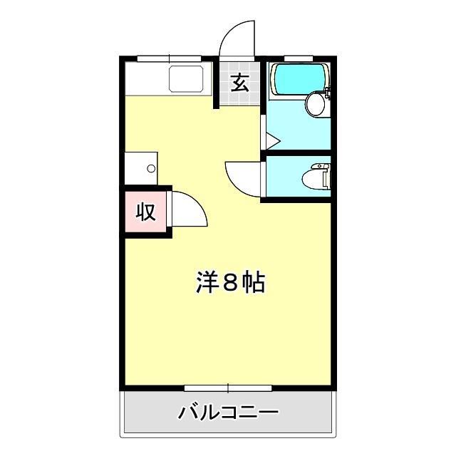 ライフ70 シャトレーヌC(ワンルーム/2階)の間取り写真