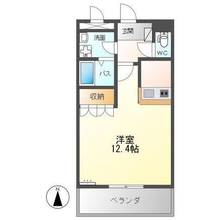 アンベリール(1K/1階)の間取り写真