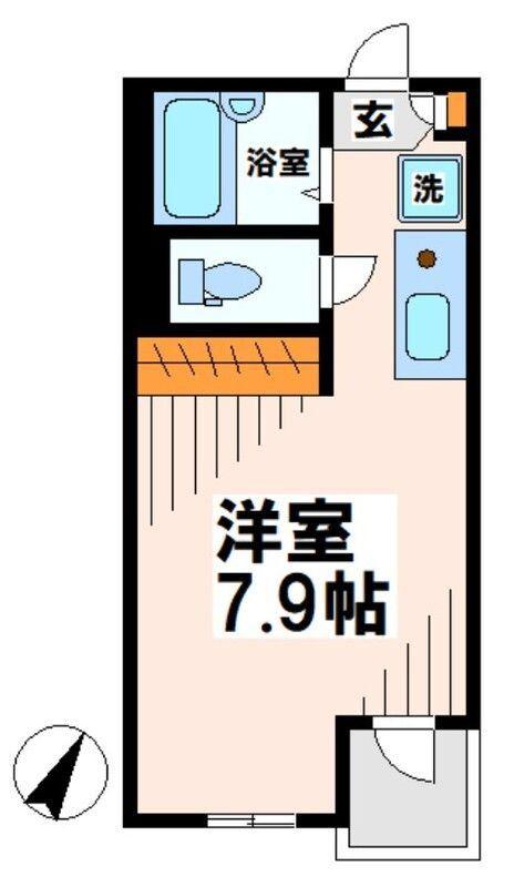 サクラノテラス北千住I(ワンルーム/1階)の間取り写真