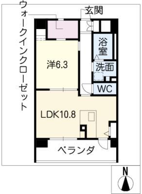 さくら館(1LDK/7階)の間取り写真