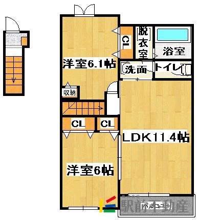 カーサエテルノ(2LDK/2階)の間取り写真